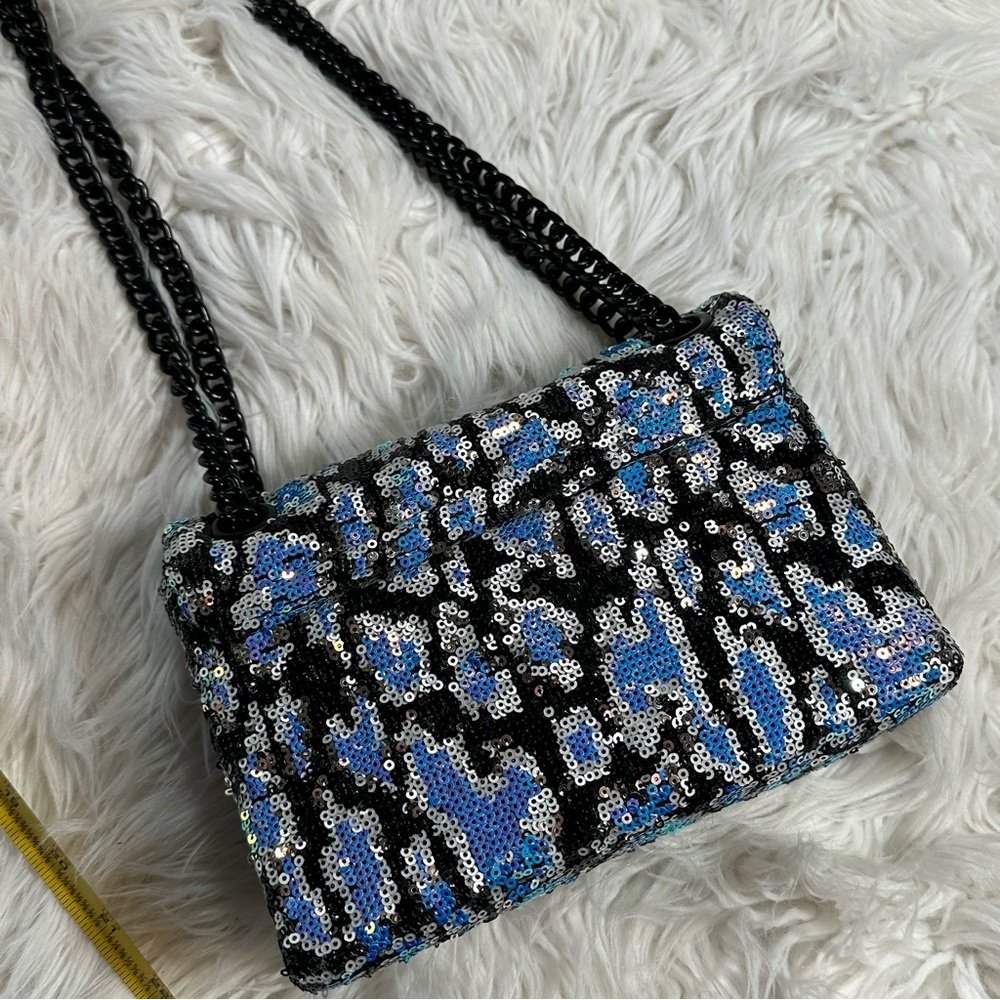 Kurt Geiger • Brixton Lock Iridescent Leopard Print Chain Strap Purse - Picture 10 of 15